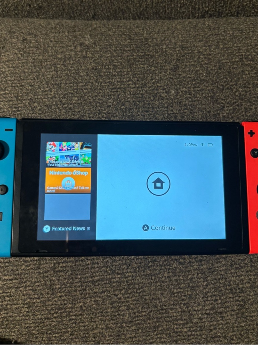 Nintendo Switch with Neon Blue and Neon Red Joy‑Con